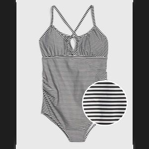 Gap Maternity Tie-Back Striped One Piece Suit M